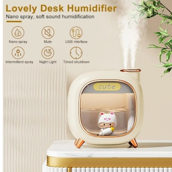 Beige Like New Humidifier Night Light with Cute Figurine - Picture 5 of 10